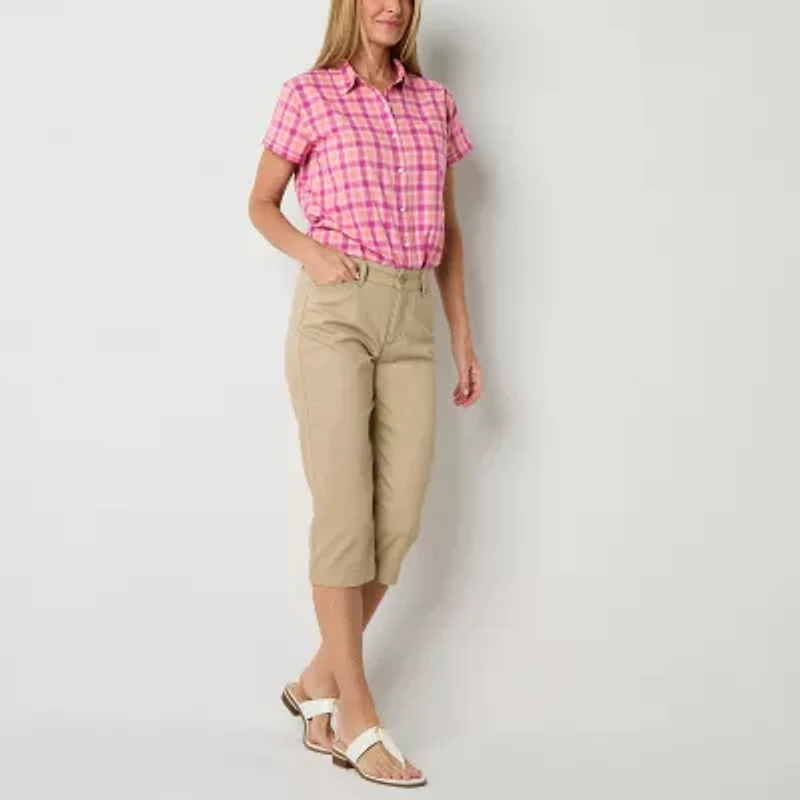 St. John's Bay Womens Tall Short Sleeve Blouse