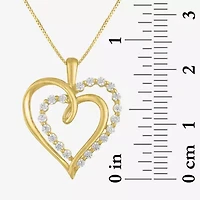 (G-H / I1-I2) Womens 1/3 CT. T.W. Lab Grown White Diamond 10K Gold Heart 16 Inch Pendant Necklace