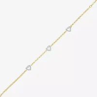 (G-H / I1-I2) Womens 1/3 CT. T.W. Lab Grown White Diamond 10K Gold Heart Charm Bracelet