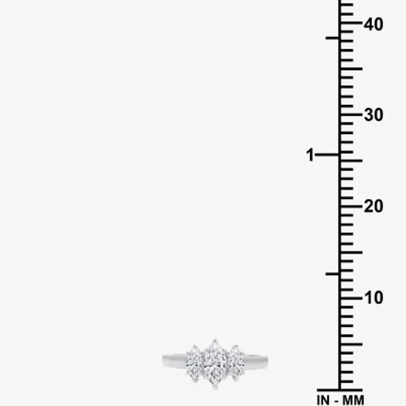 Love Lives Forever (G / Si1-Si2) Womens 1 CT. T.W. Lab Grown White Diamond 10K Gold Marquise 3-Stone Engagement Ring