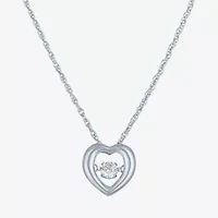 Yes Please! (G-H / I1-I2) Womens 1/10 CT. T.W. Lab Grown White Diamond Sterling Silver Heart 18 Inch Pendant Necklace