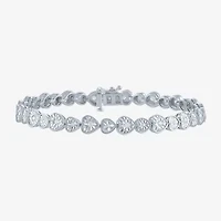 (G-H / I1-I2) Womens 1/2 CT. T.W. Lab Grown White Diamond Sterling Silver Heart 7.25 Inch Tennis Bracelet