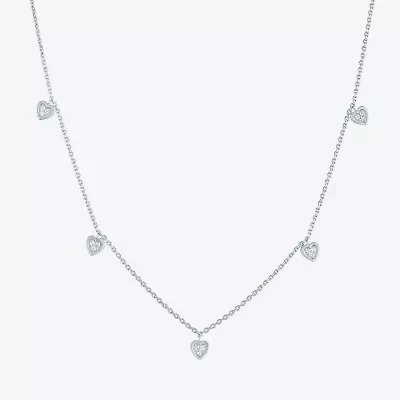 G-H / I1-I2) Womens / CT. T.W. Lab Grown White Diamond Sterling Silver Heart Inch Pendant Necklace