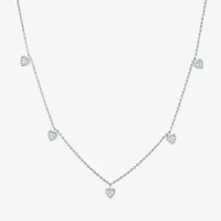 G-H / I1-I2) Womens / CT. T.W. Lab Grown White Diamond Sterling Silver Heart Inch Pendant Necklace