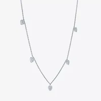 G-H / I1-I2) Womens / CT. T.W. Lab Grown White Diamond Sterling Silver Heart Inch Pendant Necklace