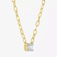 Diamond Addiction (G-H / I1-I2) Womens 1/4 CT. Lab Grown White 14K Gold Over Silver Sterling Round 16 Inch Pendant Necklace