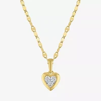 Diamond Addiction (G-H / I1-I2) Womens 1/5 CT. Lab Grown White Diamond 14K Gold Over Silver Sterling Silver Heart 16 Inch Pendant Necklace