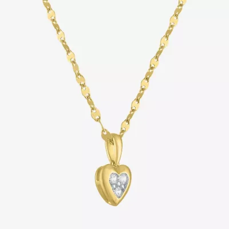 Diamond Addiction (G-H / I1-I2) Womens 1/5 CT. Lab Grown White Diamond 14K Gold Over Silver Sterling Silver Heart 16 Inch Pendant Necklace