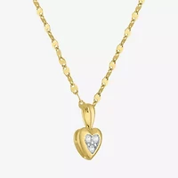 Diamond Addiction (G-H / I1-I2) Womens 1/5 CT. Lab Grown White Diamond 14K Gold Over Silver Sterling Silver Heart 16 Inch Pendant Necklace