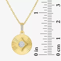 Diamond Addiction (G-H / I1-I2) Womens Diamond Accent Lab Grown White Diamond 14K Gold Over Silver Round 16 Inch Pendant Necklace