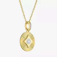 Diamond Addiction (G-H / I1-I2) Womens Diamond Accent Lab Grown White Diamond 14K Gold Over Silver Round 16 Inch Pendant Necklace