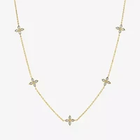 Diamond Addiction (G-H / I1-I2) Womens 1/4 CT. T.W. Lab Grown White Diamond 14K Gold Over Silver Sterling Silver Flower 16 Inch Pendant Necklace