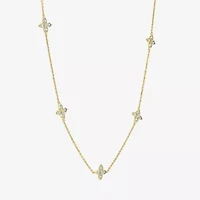 Diamond Addiction (G-H / I1-I2) Womens 1/4 CT. T.W. Lab Grown White Diamond 14K Gold Over Silver Sterling Silver Flower 16 Inch Pendant Necklace