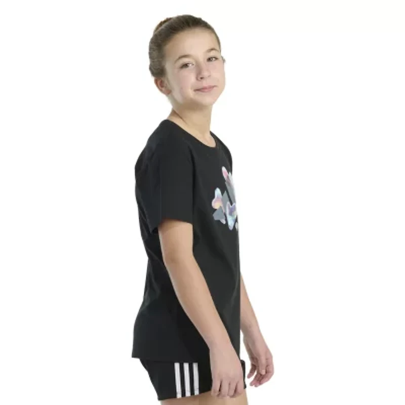 adidas Big Kid Girls Crew Neck Short Sleeve Regular Fit Graphic T-Shirt