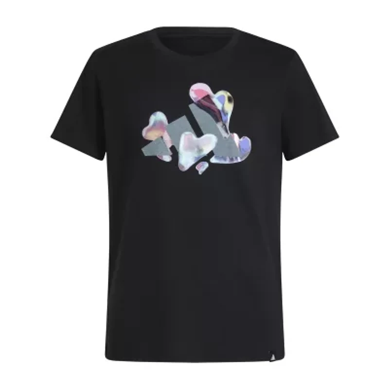 adidas Big Kid Girls Crew Neck Short Sleeve Regular Fit Graphic T-Shirt