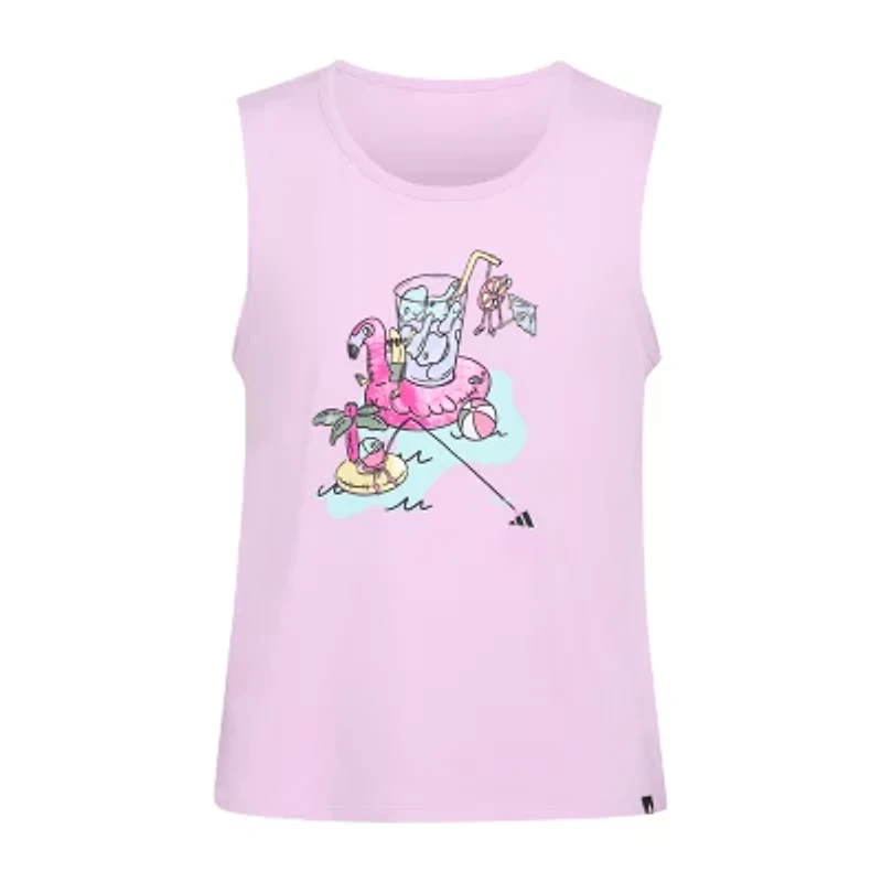 adidas Big Kid Girls Crew Neck Sleeveless Active Tank Top