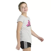 adidas Performance Big Kid Girls Crew Neck Short Sleeve Slim Fit Graphic T-Shirt