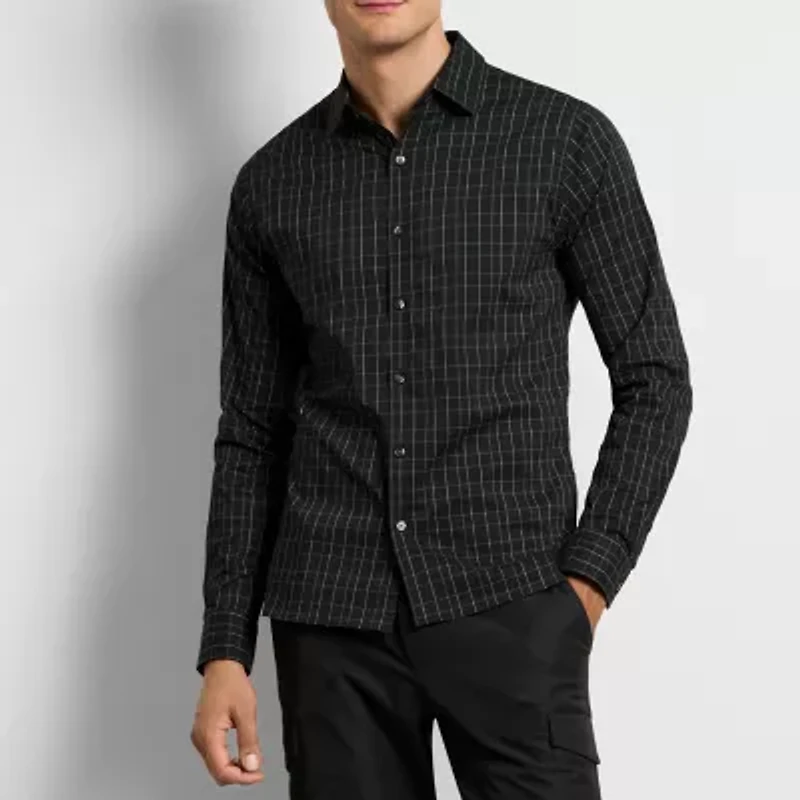 Van Heusen Mens Long Sleeve Slim Fit Button-Down Shirt