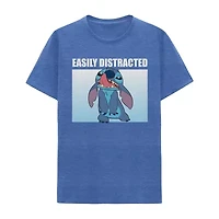 Mens Crew Neck Short Sleeve Classic Fit Lilo & Stitch Graphic T-Shirt