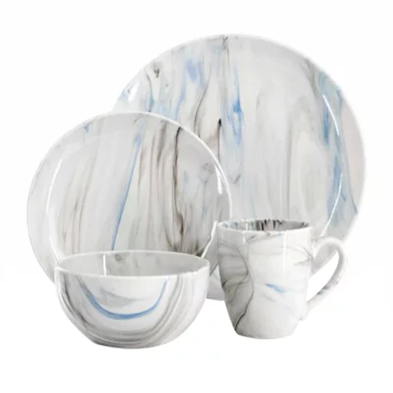 Elama Fine Marble 16-pc. Porcelain Dinnerware Set