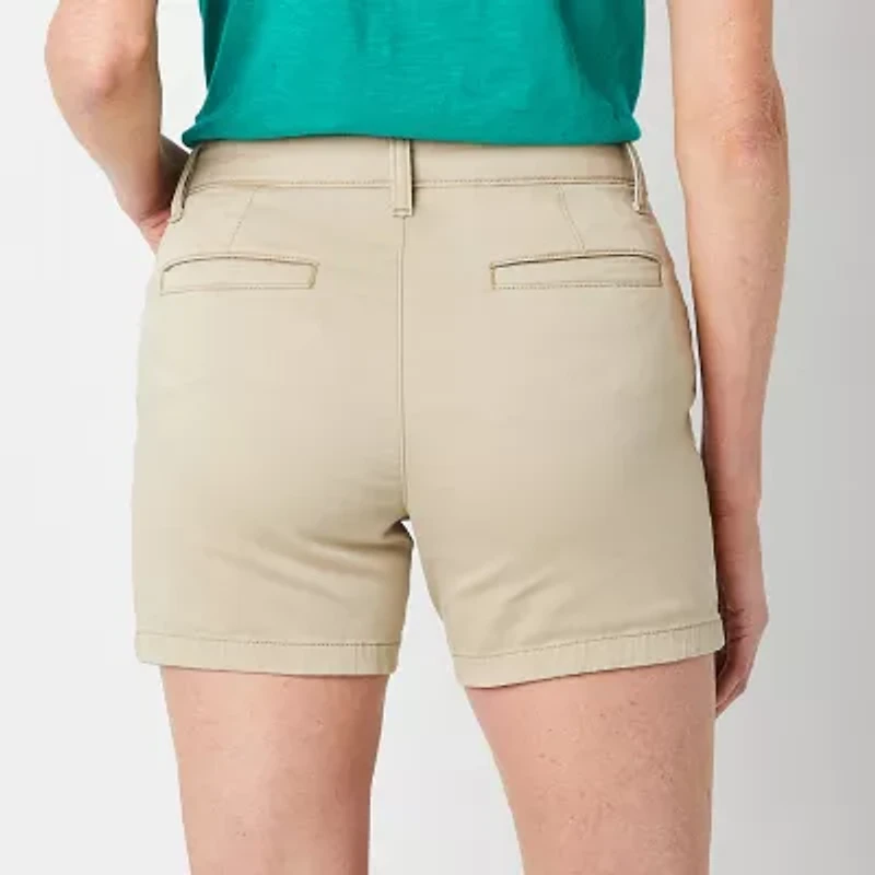 St. John's Bay Womens 5" Mid Rise Chino Short