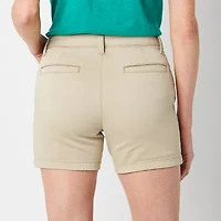 St. John's Bay Womens 5" Mid Rise Chino Short