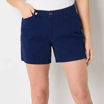 St. John's Bay Womens 5" Mid Rise Chino Short