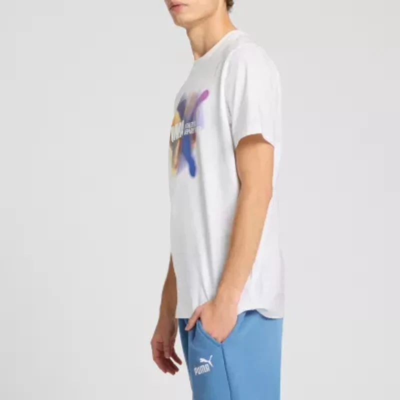 PUMA Mens Crew Neck Short Sleeve Regular Fit Graphic T-Shirt