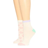 Arizona Mesh Waffle Womens 2 Pair Quarter Ankle Socks