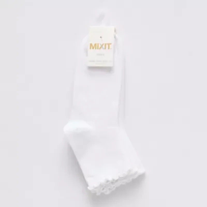 Mixit Lettuce Edge Womens 3 Pair Quarter Ankle Socks