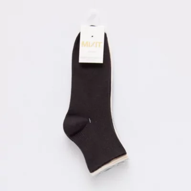 Mixit Rib Womens 3 Pair Quarter Ankle Socks