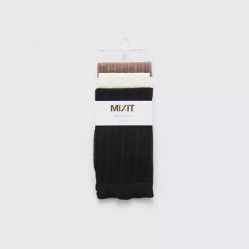 Mixit Sheer Anklet Womens Multi-Pack 3 Pair Trouser Socks