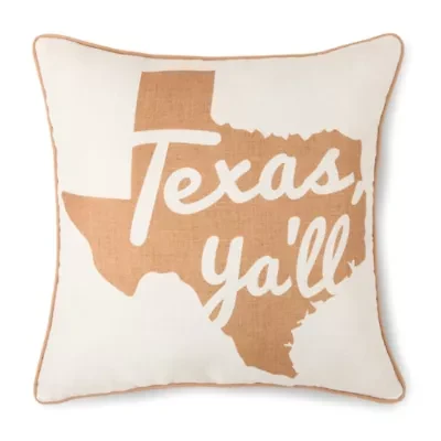Texas Y'All Longhorns Square Throw Pillow