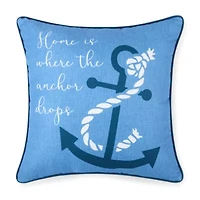 Anchors Away Square Throw Pillow