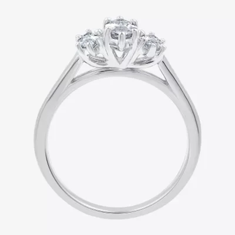 Love Lives Forever (G / Si1-Si2) Womens 1 CT. T.W. Lab Grown White Diamond 10K Gold Marquise 3-Stone Engagement Ring