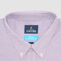 Stafford Coolmax All Season Oxford Mens Big & Tall Regular Fit Long Sleeve Houndstooth Dress Shirt