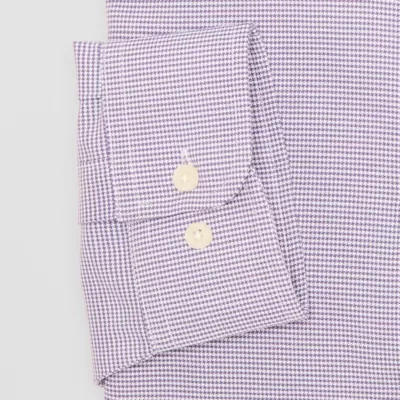 Stafford Coolmax All Season Oxford Mens Big & Tall Regular Fit Long Sleeve Houndstooth Dress Shirt