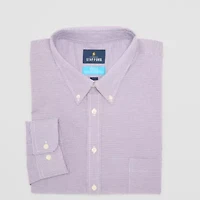 Stafford Coolmax All Season Oxford Mens Big & Tall Regular Fit Long Sleeve Houndstooth Dress Shirt