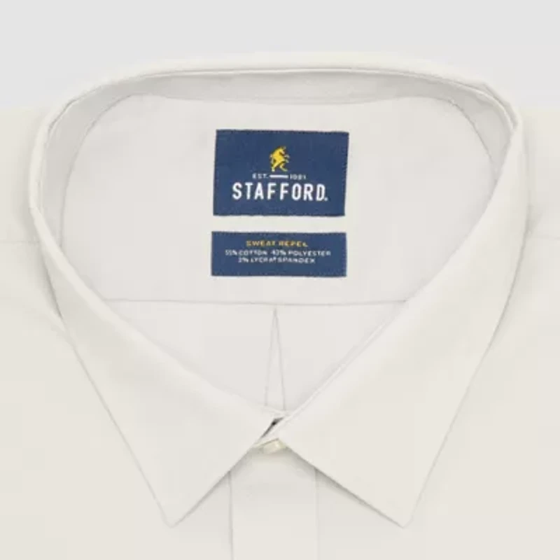 Stafford Big & Tall Advanced Performance Sweat Repel Mens Regular Fit Stretch Fabric Wrinkle Free Long Sleeve Dress Shirt