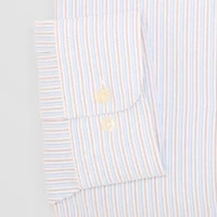 Stafford Coolmax Oxford Mens Big & Tall Regular Fit Long Sleeve Stripe Dress Shirt