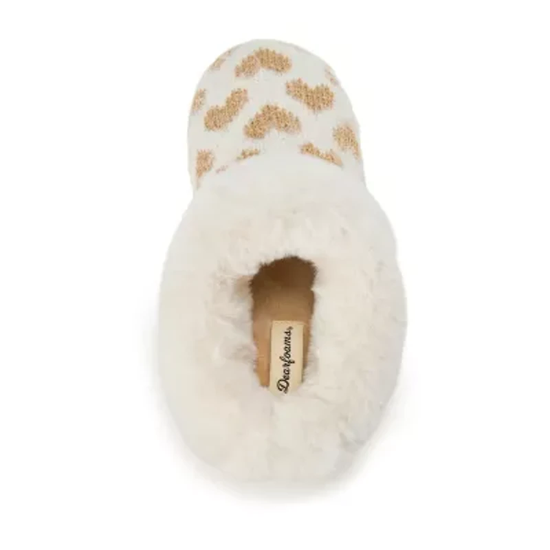 Dearfoams Womens Memory Foam Slip-On Slippers