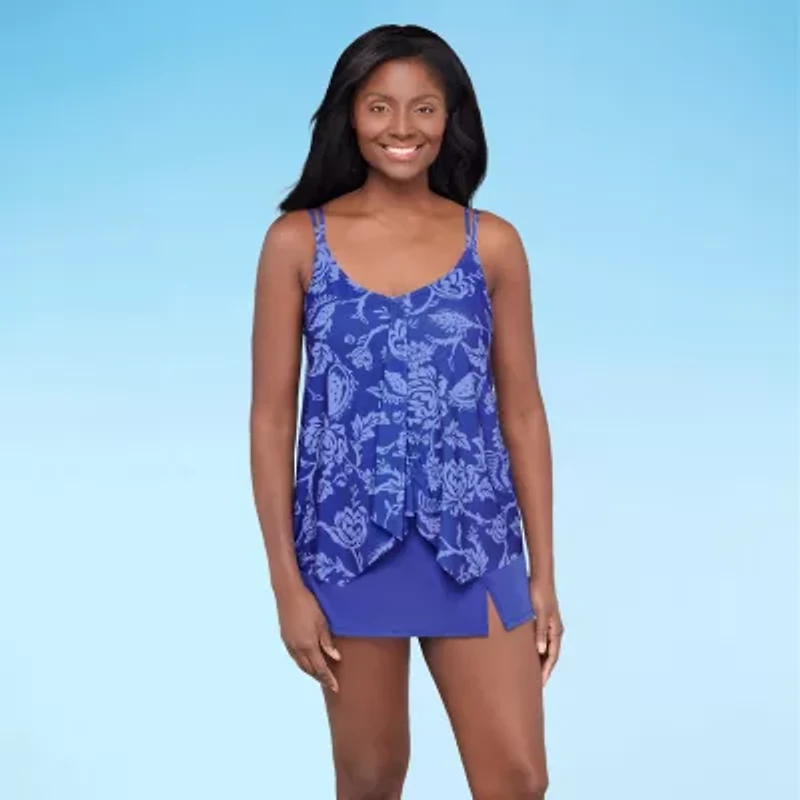 Sonnet Shores Womens Floral Tankini Swimsuit Top