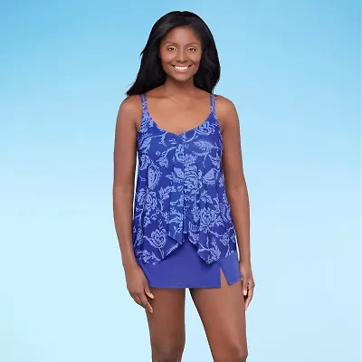 Sonnet Shores Womens Floral Tankini Swimsuit Top