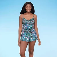 Sonnet Shores Womens Dots Swim Dress