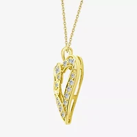 F / Si2) Womens 1 CT. T.W. Lab Grown White Diamond 14K Gold Over Silver Heart 18 Inch Pendant Necklace