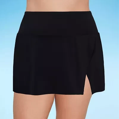 Liz Claiborne Womens Comfort Waistband Plus Swim Skirt