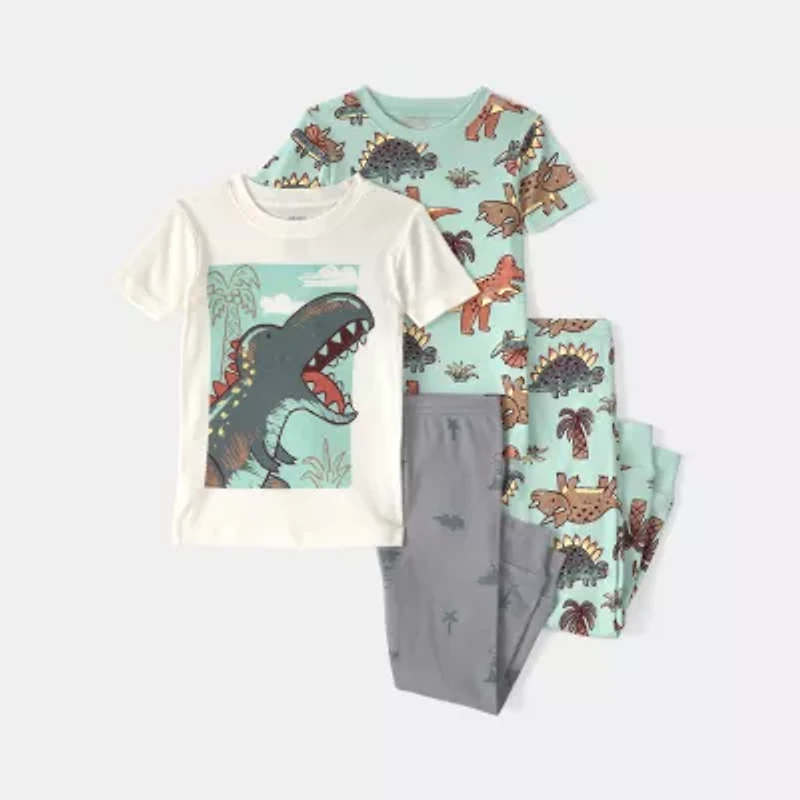 Carter's Toddler Boys Round Neck Short Sleeve 4-pc. Pajama Sets