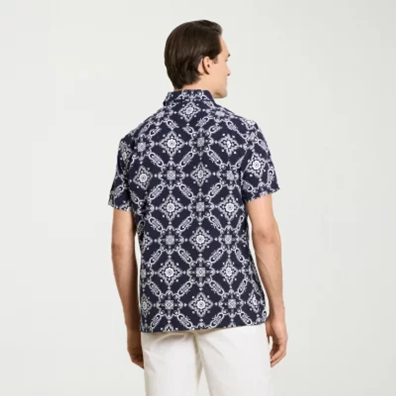 Van Heusen Weekend Mens Short Sleeve Camp Shirt