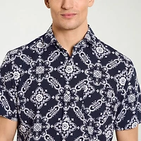 Van Heusen Weekend Mens Short Sleeve Camp Shirt