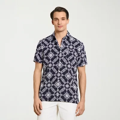 Van Heusen Weekend Mens Short Sleeve Camp Shirt